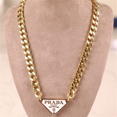 prada necklace triangle dupe|prada necklace price.